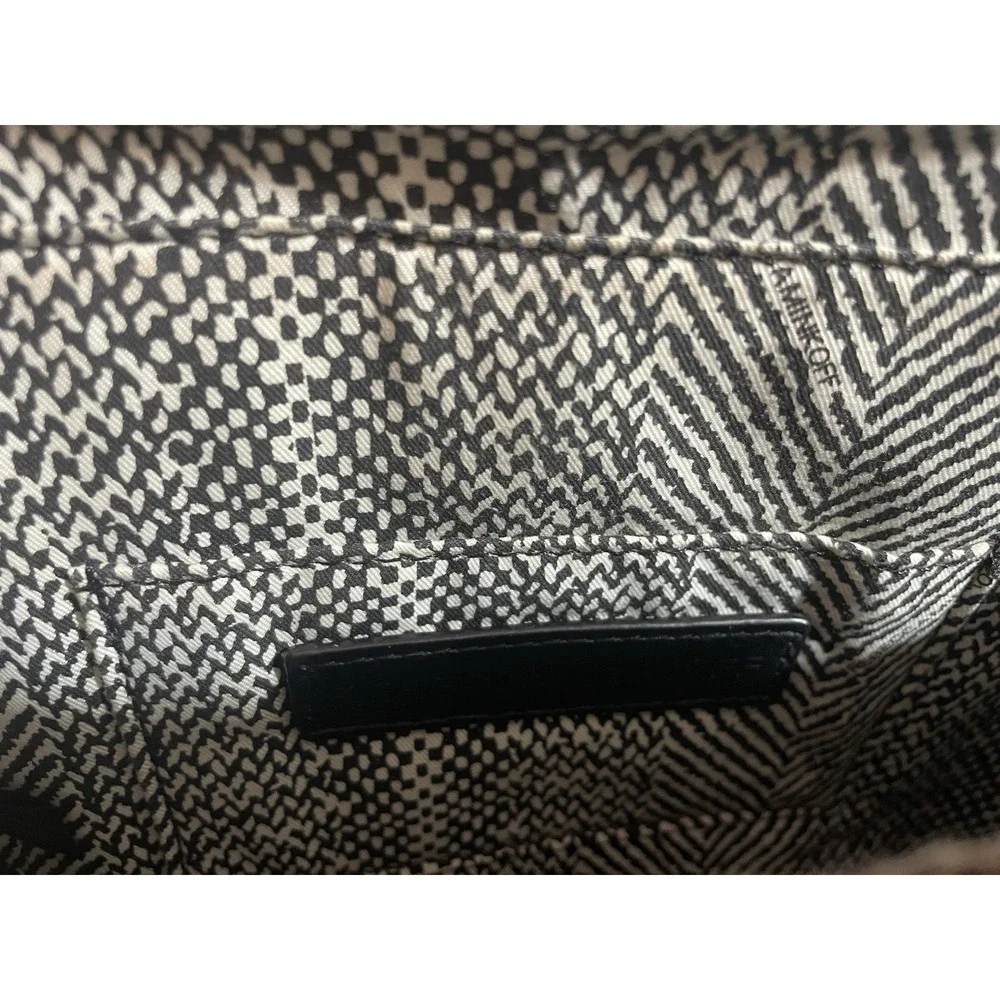 Rebecca Minkoff Envelope Style Crossbody Purse Black w/ Flowers Zipper Accent - Picture 2 of 5